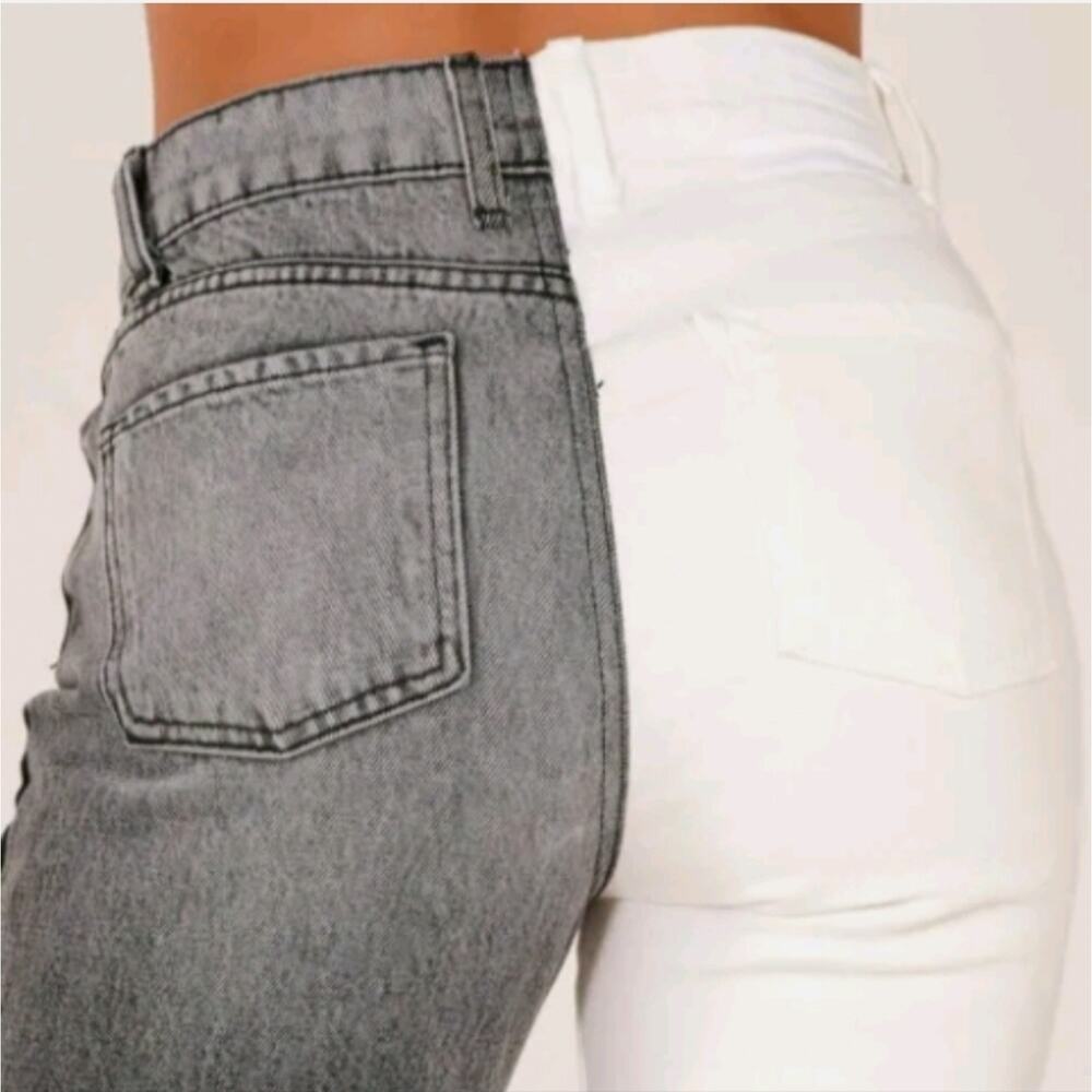 Revice Two-Tone Straight Leg Jeans Size 26 - Picture 4 of 12